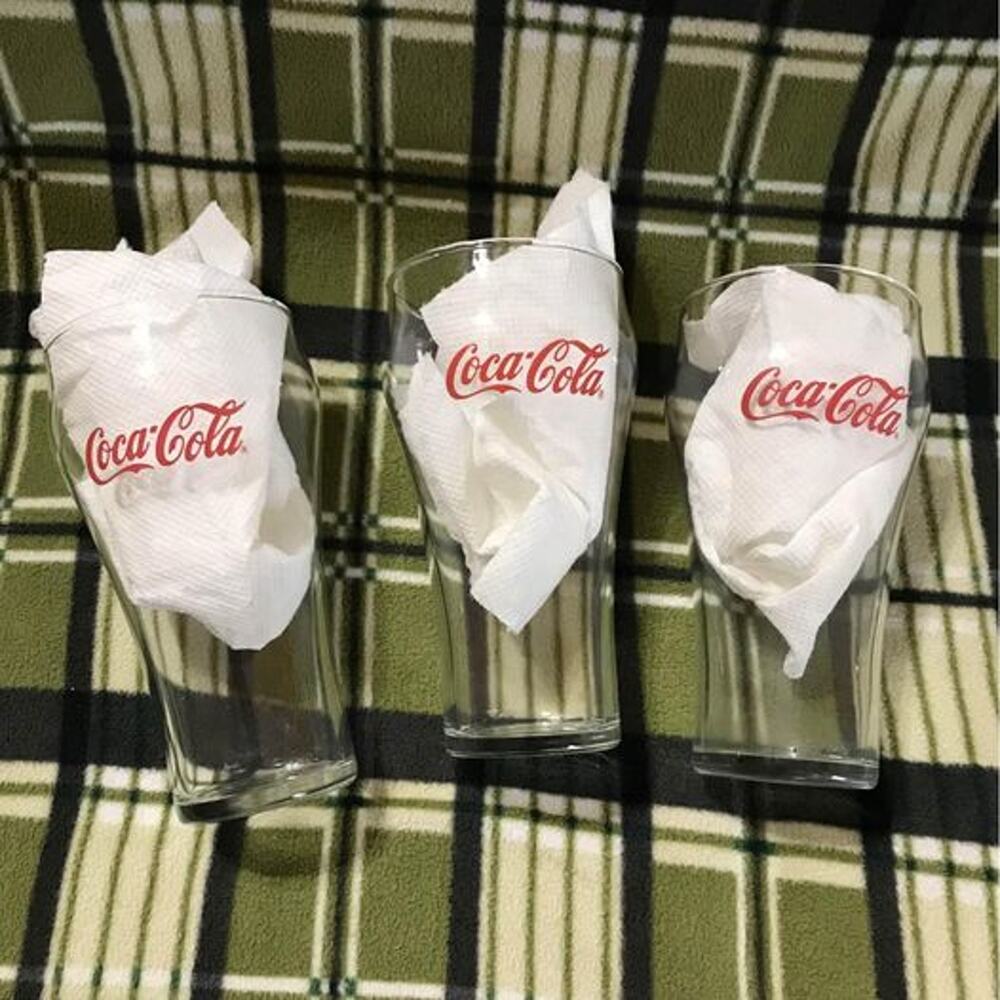 3 Coca Cola‎ Glasses Red Writing